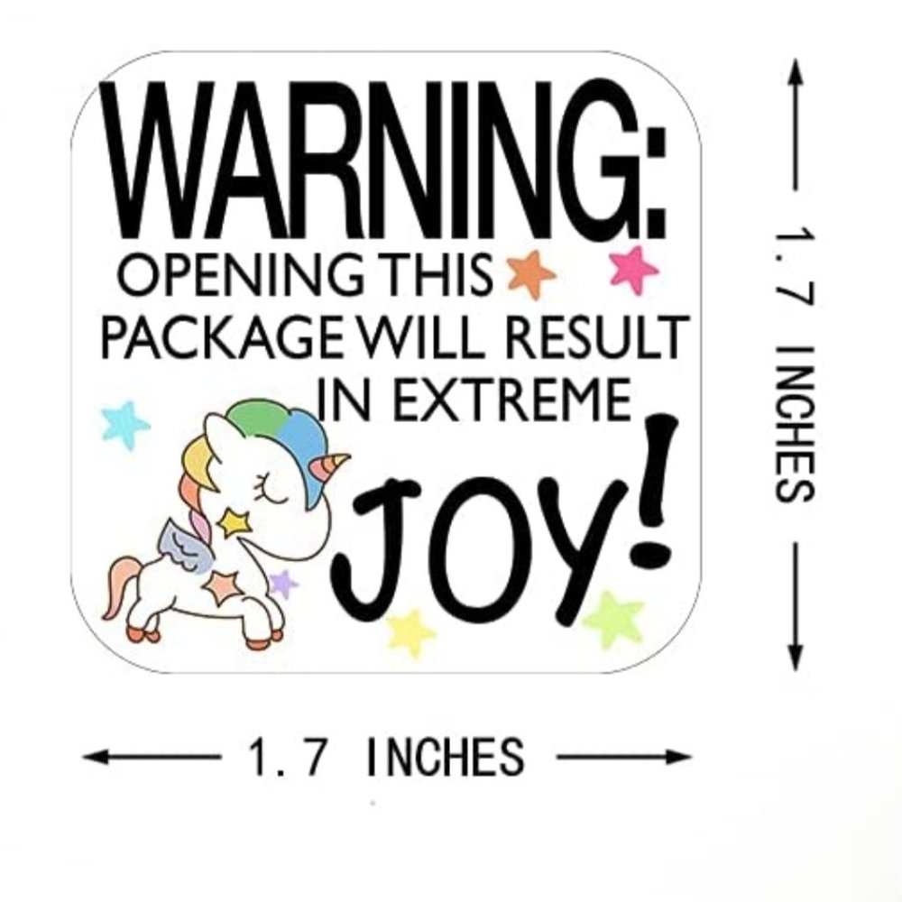 50 Unicorn Stickers "WARNING: Opening This Package Will Result In Extre…